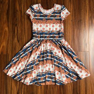 NWT Dot Dot Smile Classic Cap Sleeve Dress Coral White Blue Stripes Floral 5/6